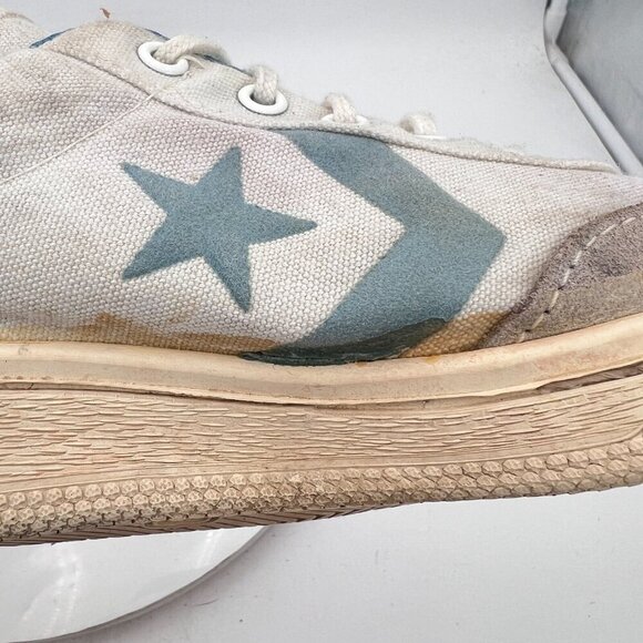 Vintage Converse One Star Chris Evert Women Size 9 White Blue Training Shoes - Picture 11 of 16
